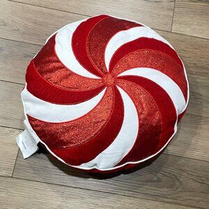 Peppermint Outdoor Christmas Throw Pillow 18x18